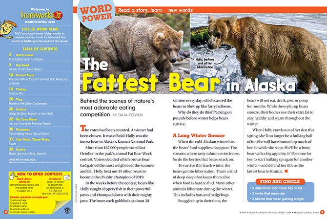 magazine spread for The Fattest Bear in Alaska