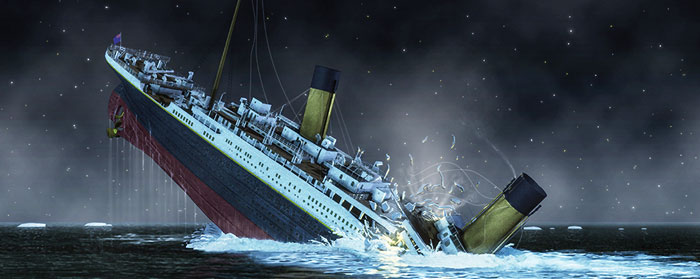illustration of titanic sinking