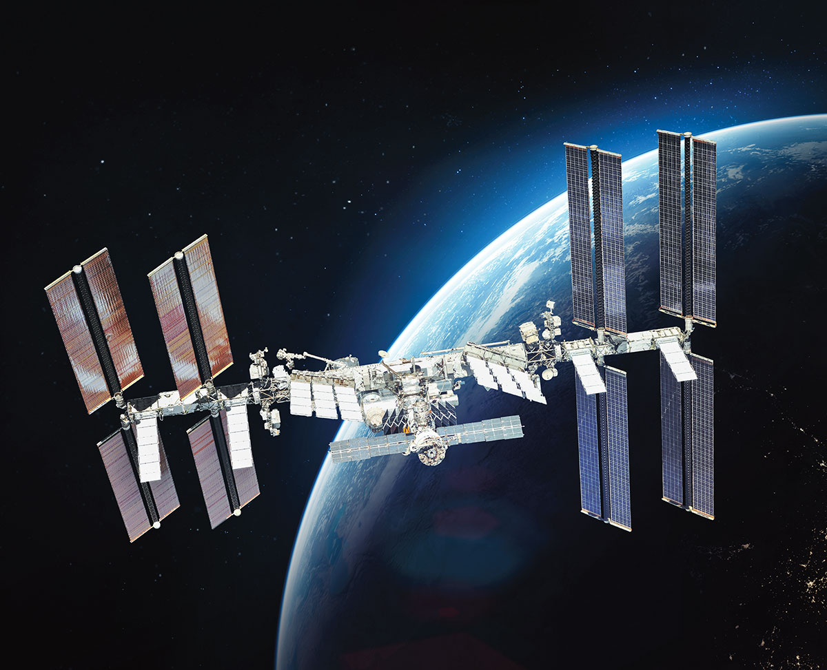 A space station that looks like a massive satellite