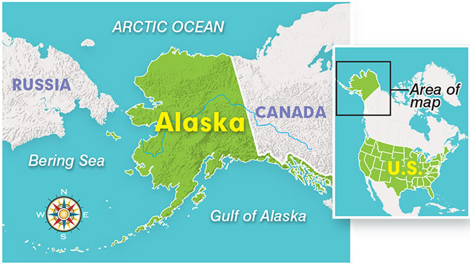 Enlargeable maps of Alaska and the United States