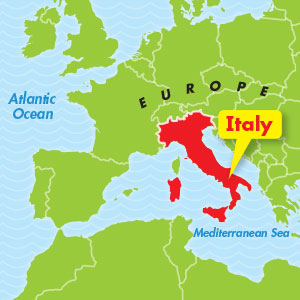 map of Italy in Europe