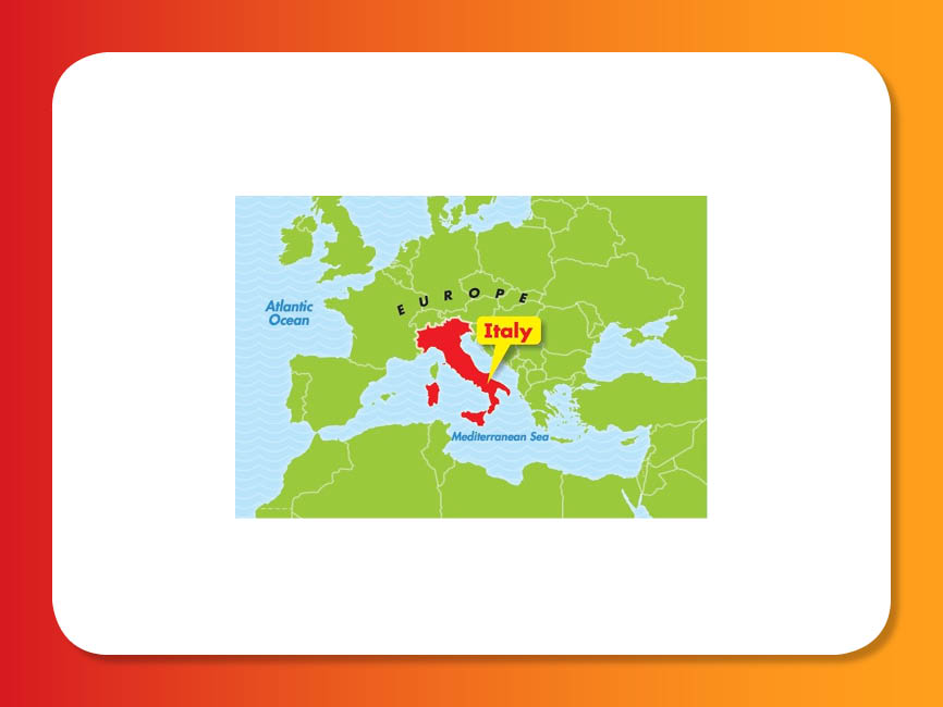 a map of Italy in Europe