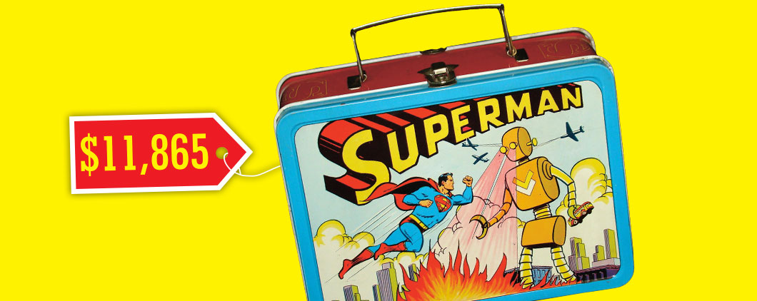 a Superman lunchbox with a $11,865 price tag