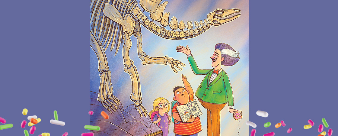 Illustration of students at museum